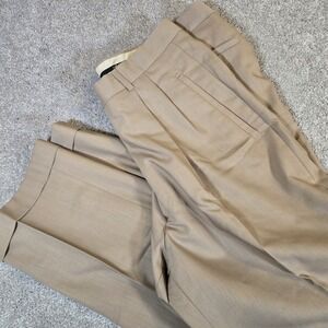 Lanificio d Andorno Super 110s Men's Italian Khaki Dress Pants Size 36 100% Wool